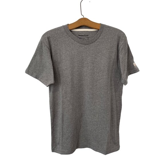 Homefield Crewneck Short Sleeve TShirt Mens S Heather Gray Cotton Polyester Tee - Picture 1 of 6